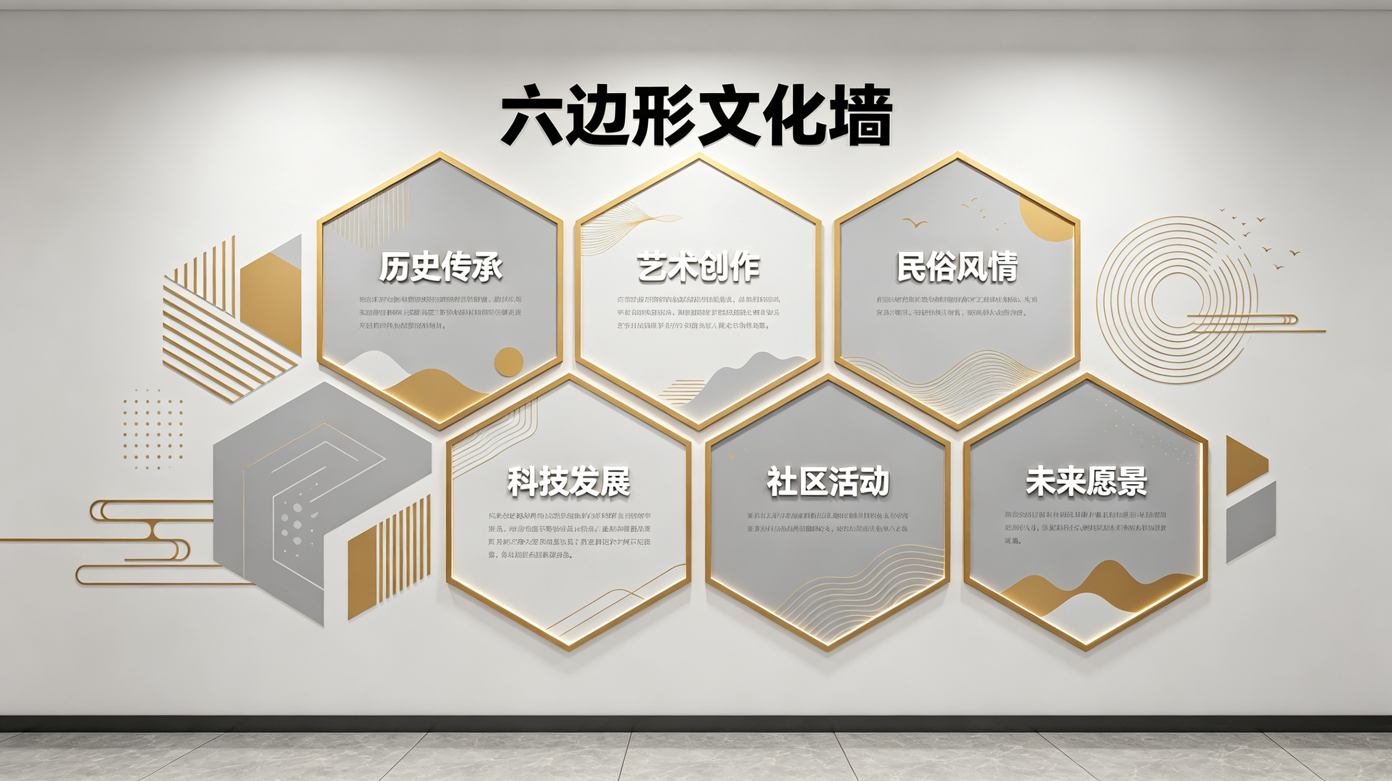 夏邑企业文化墙 | 六边形信息美学